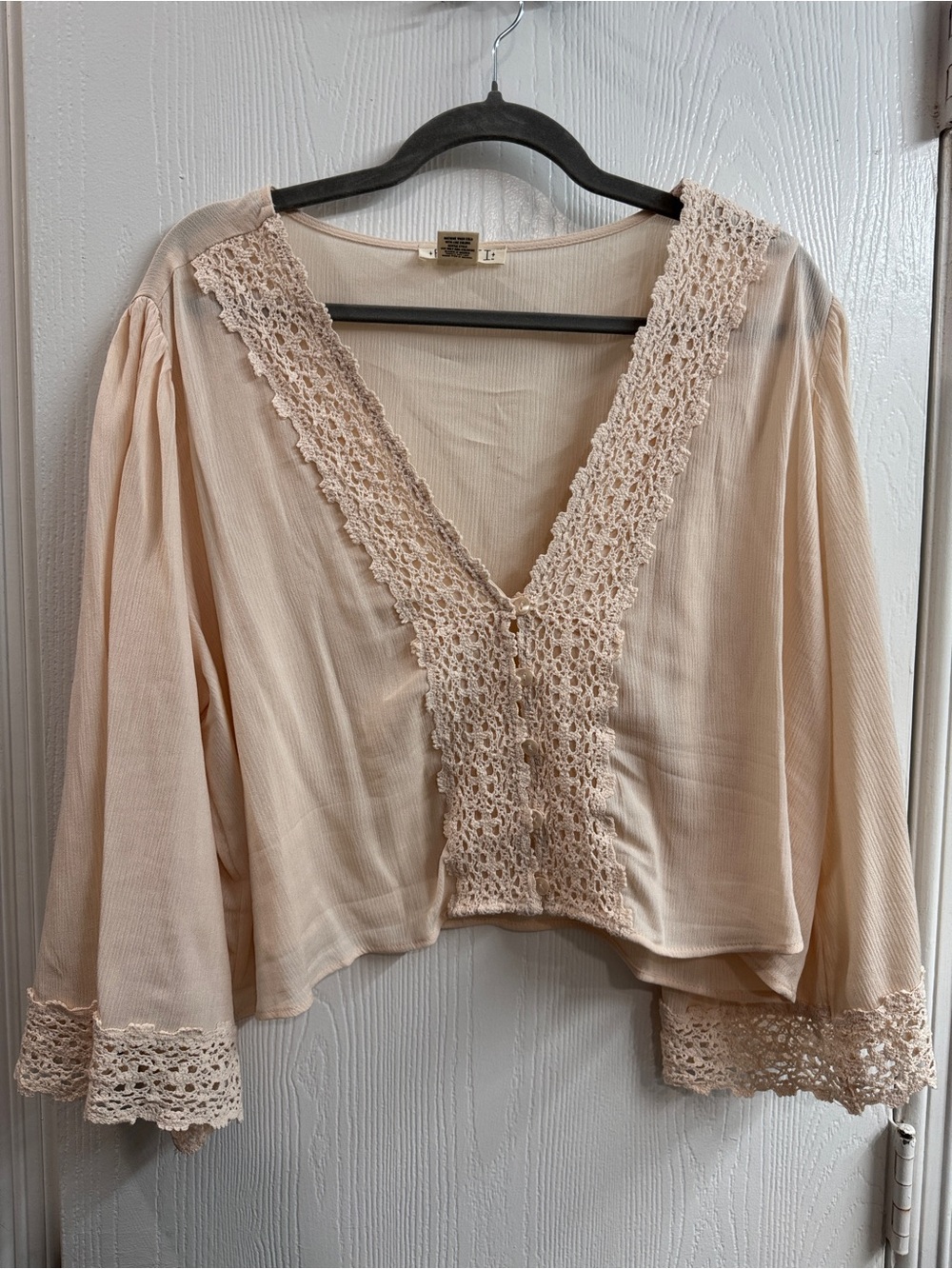 torrid Crochet-Trim Crop Top - Cream